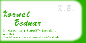 kornel bednar business card